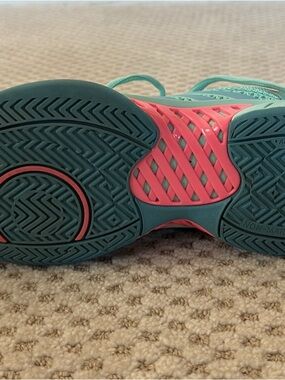 K-Swiss Athletic Shoes in Teal and Coral Pink